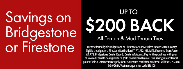 Savings on Bridgestone and Firestone